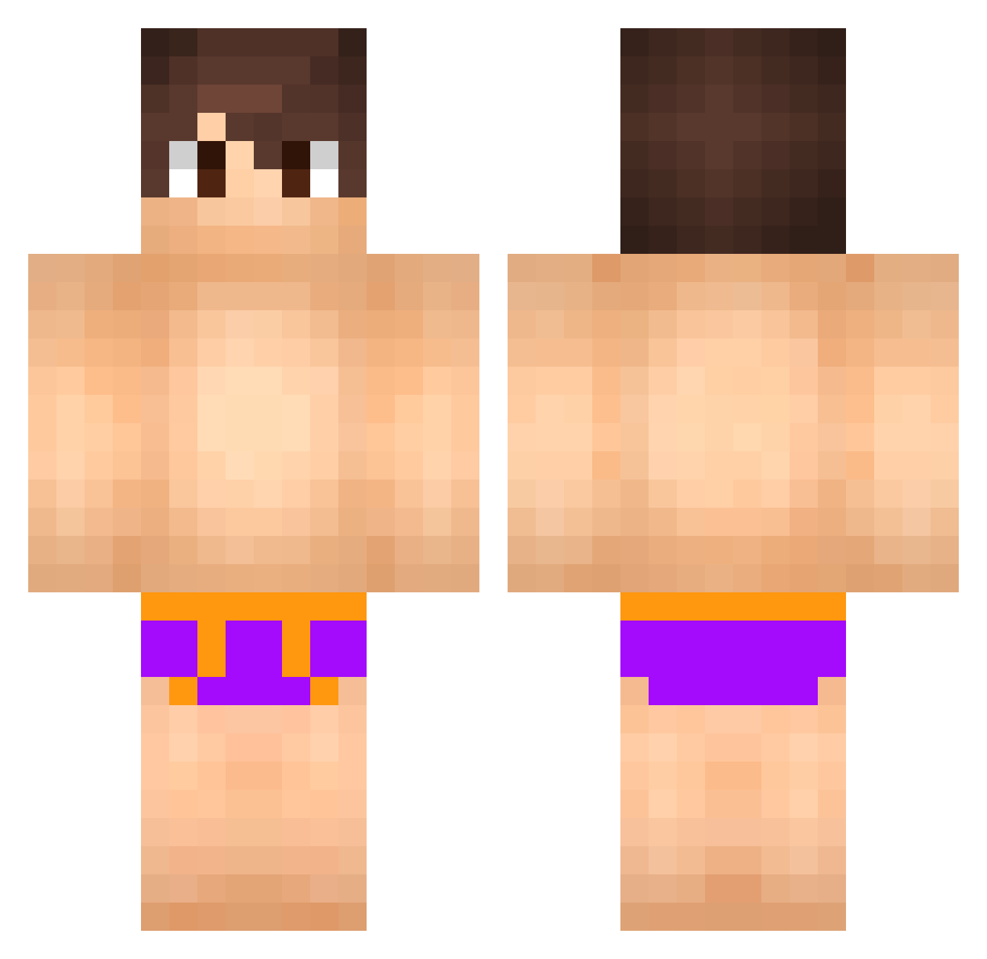 Purview Minecraft skin, front and back view