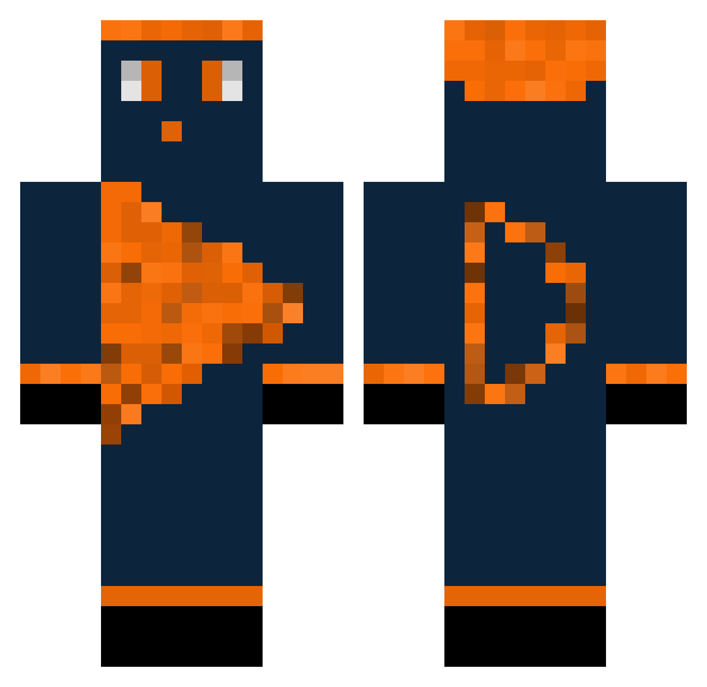 Sir3002 Minecraft skin, front and back view