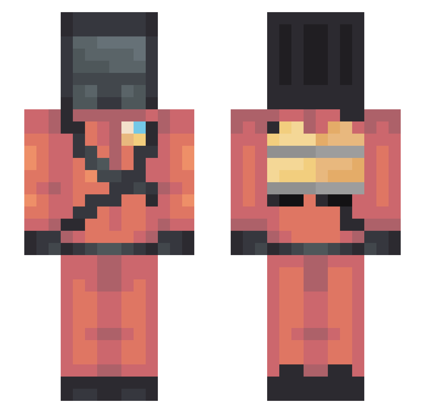 Valltrix Minecraft skin, front and back view