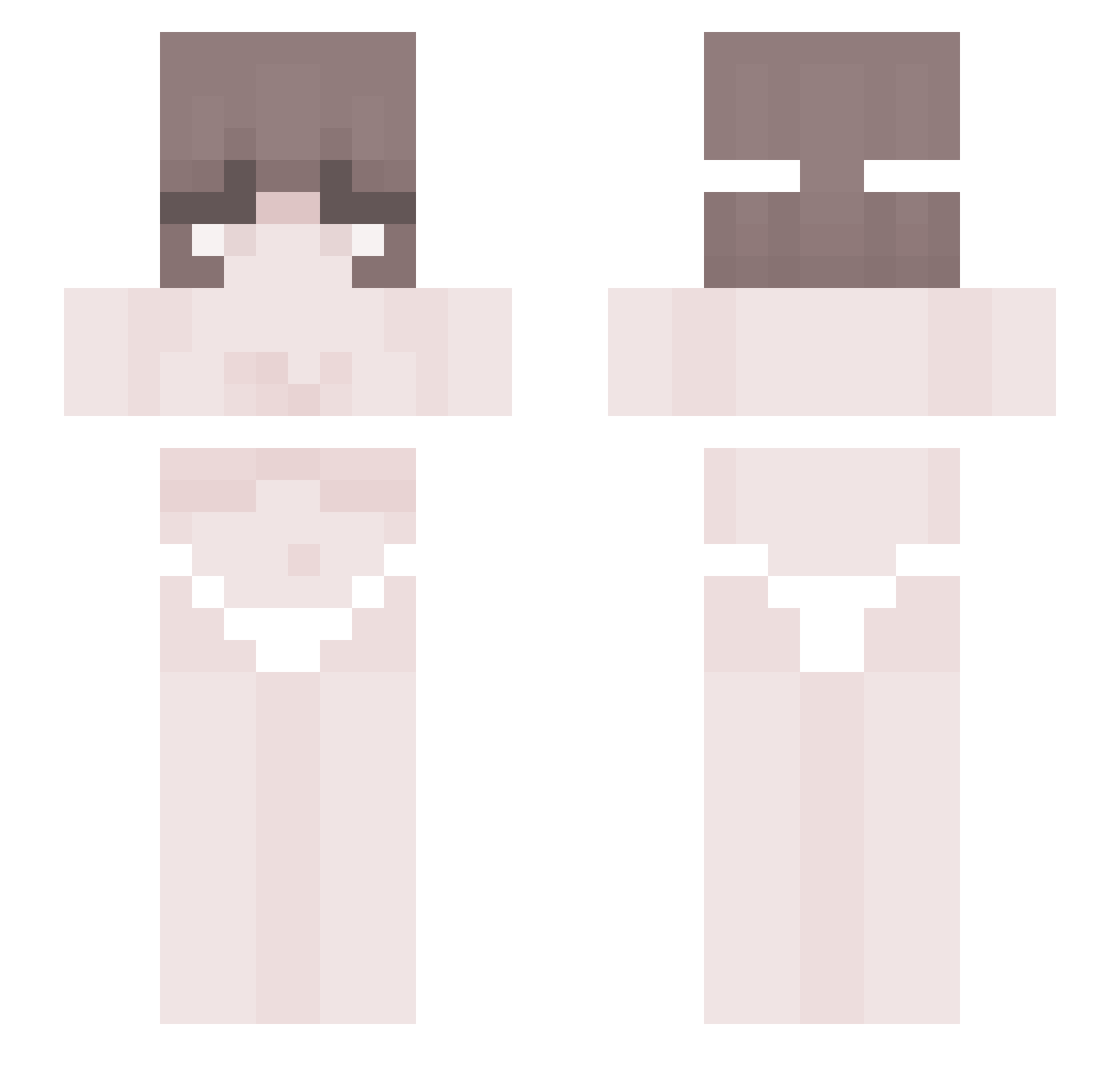 BIKINIGIRLTORIA Minecraft skin, front and back view