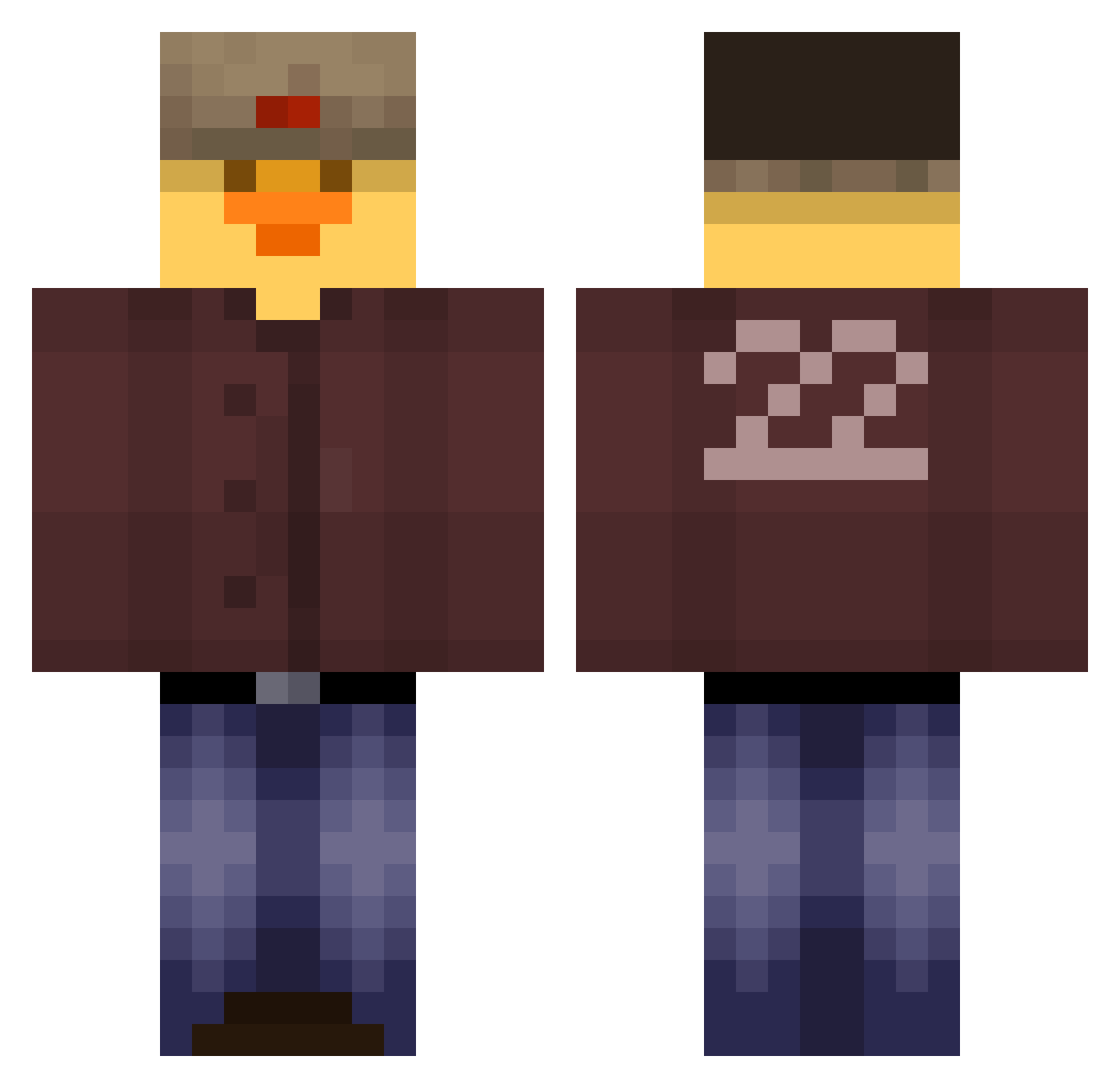 22Jigor Minecraft skin, front and back view