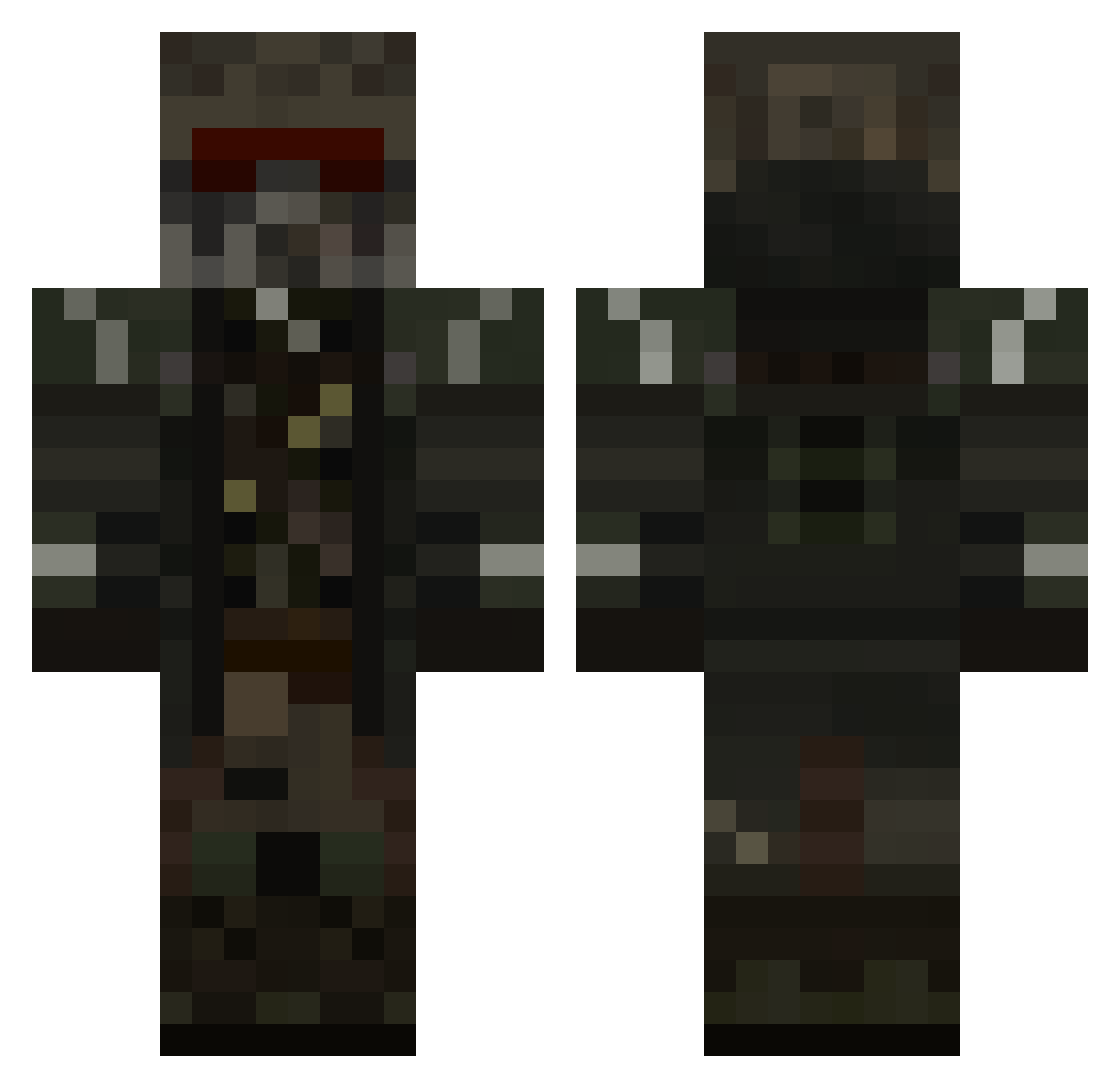 Luxilary Minecraft skin, front and back view