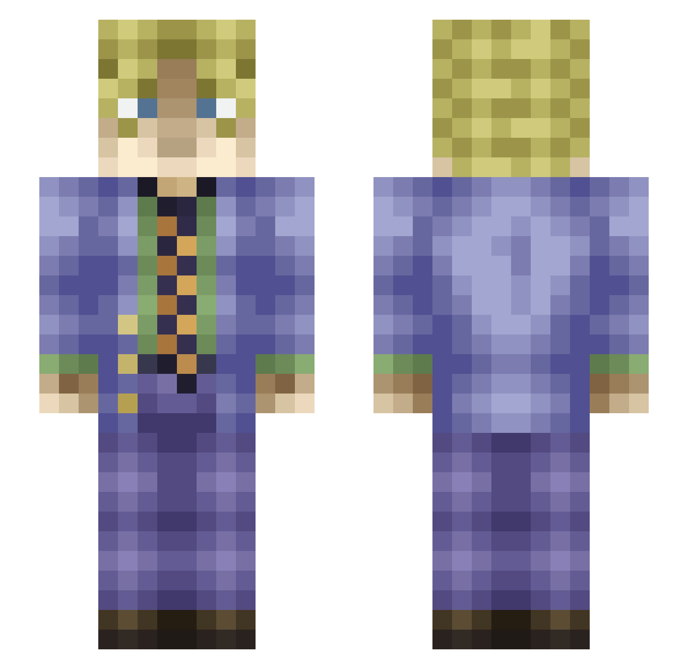 euanok Minecraft skin, front and back view