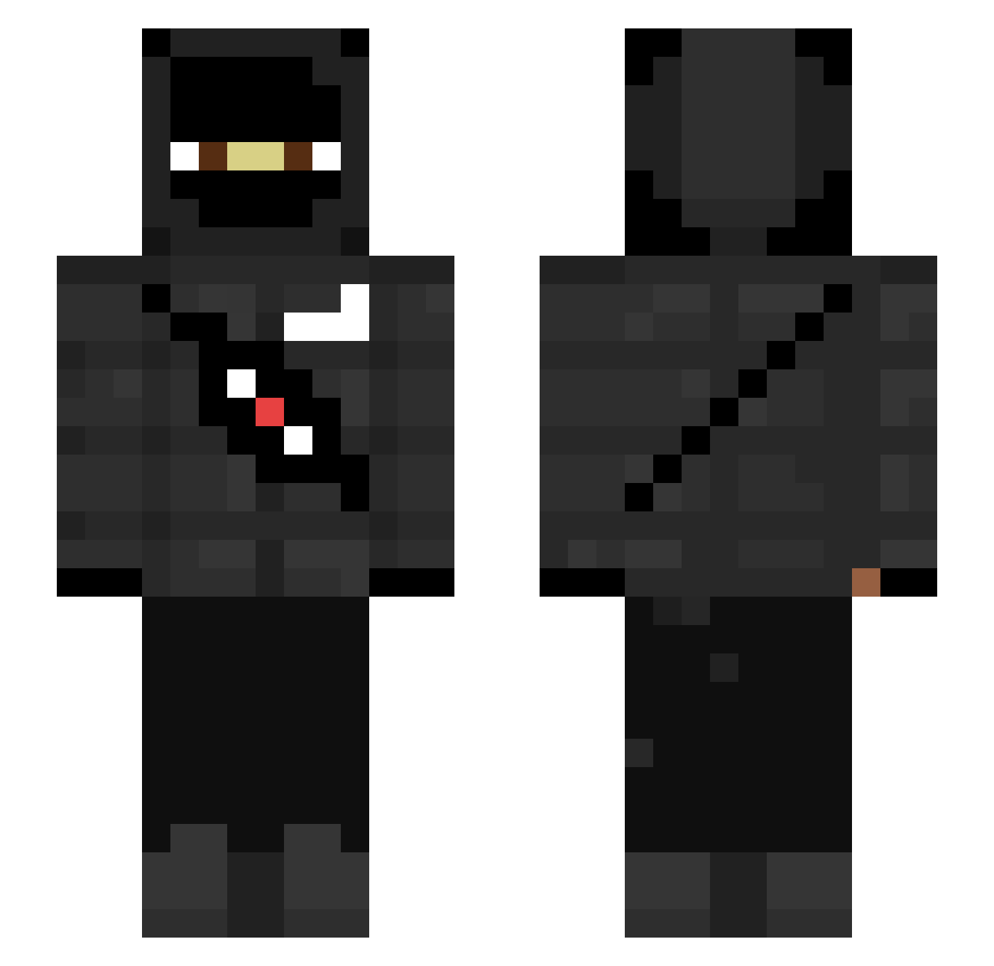 tedipizza Minecraft skin, front and back view