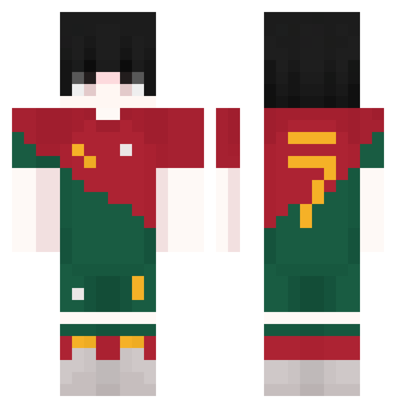 y_amaro Minecraft skin, front and back view