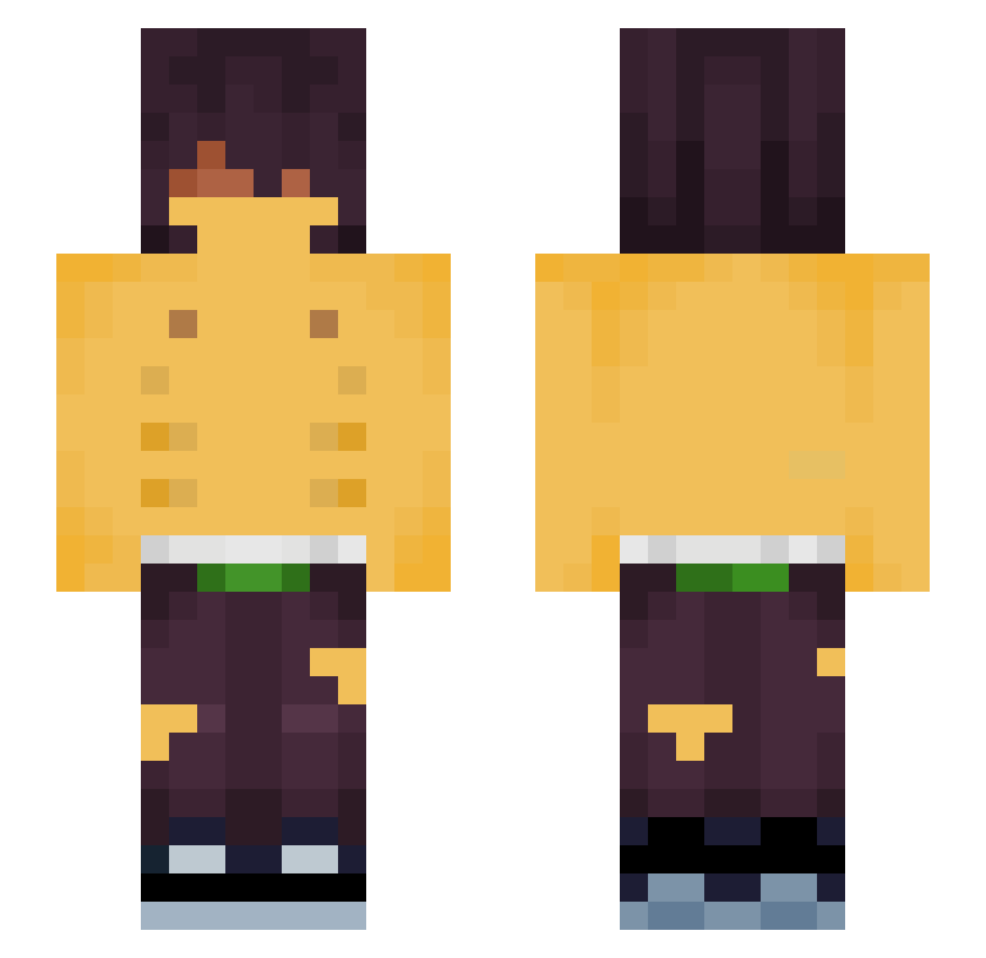 Insoniask Minecraft skin, front and back view