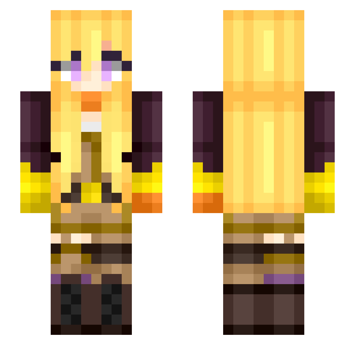 BlakeRose Minecraft skin, front and back view