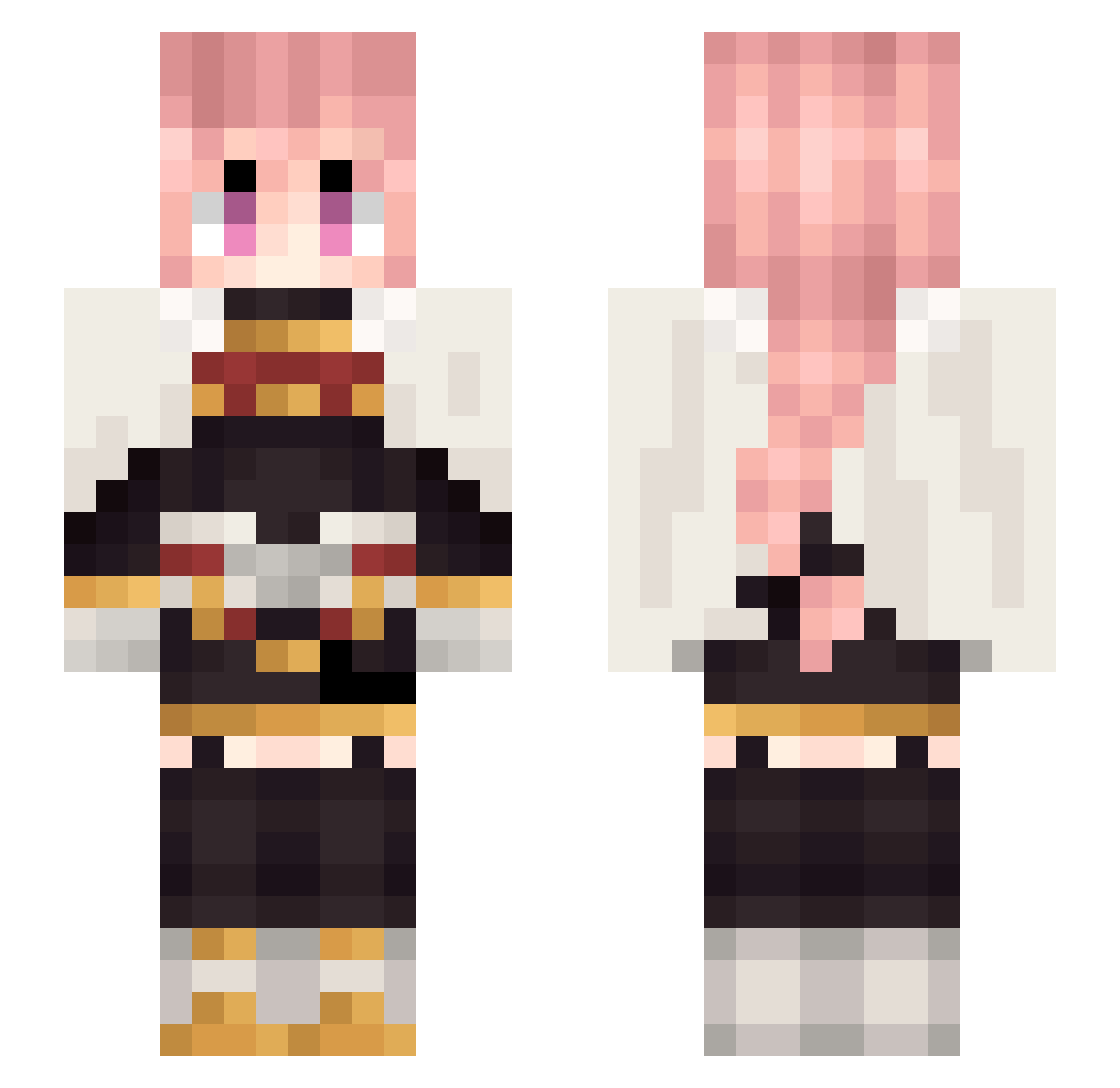 Spherule Minecraft skin, front and back view