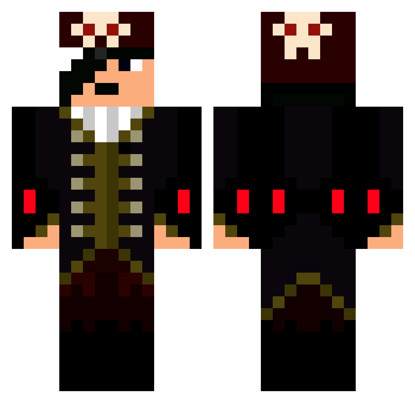 FuscaManco Minecraft skin, front and back view