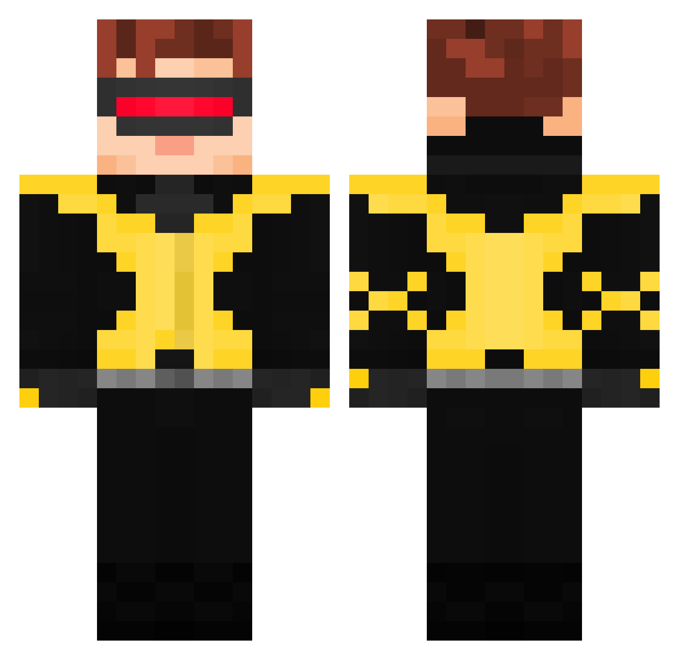ToesOnMyFace Minecraft skin, front and back view