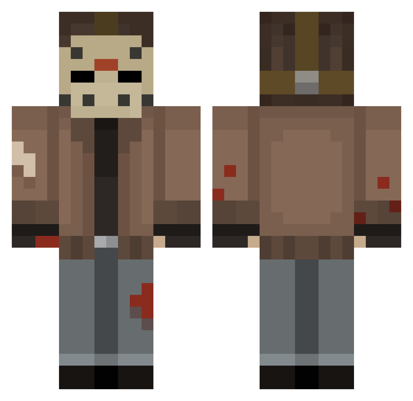 vasht_tt Minecraft skin, front and back view