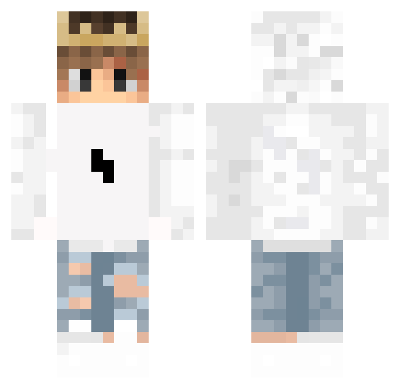 WiesoImmerIch Minecraft skin, front and back view