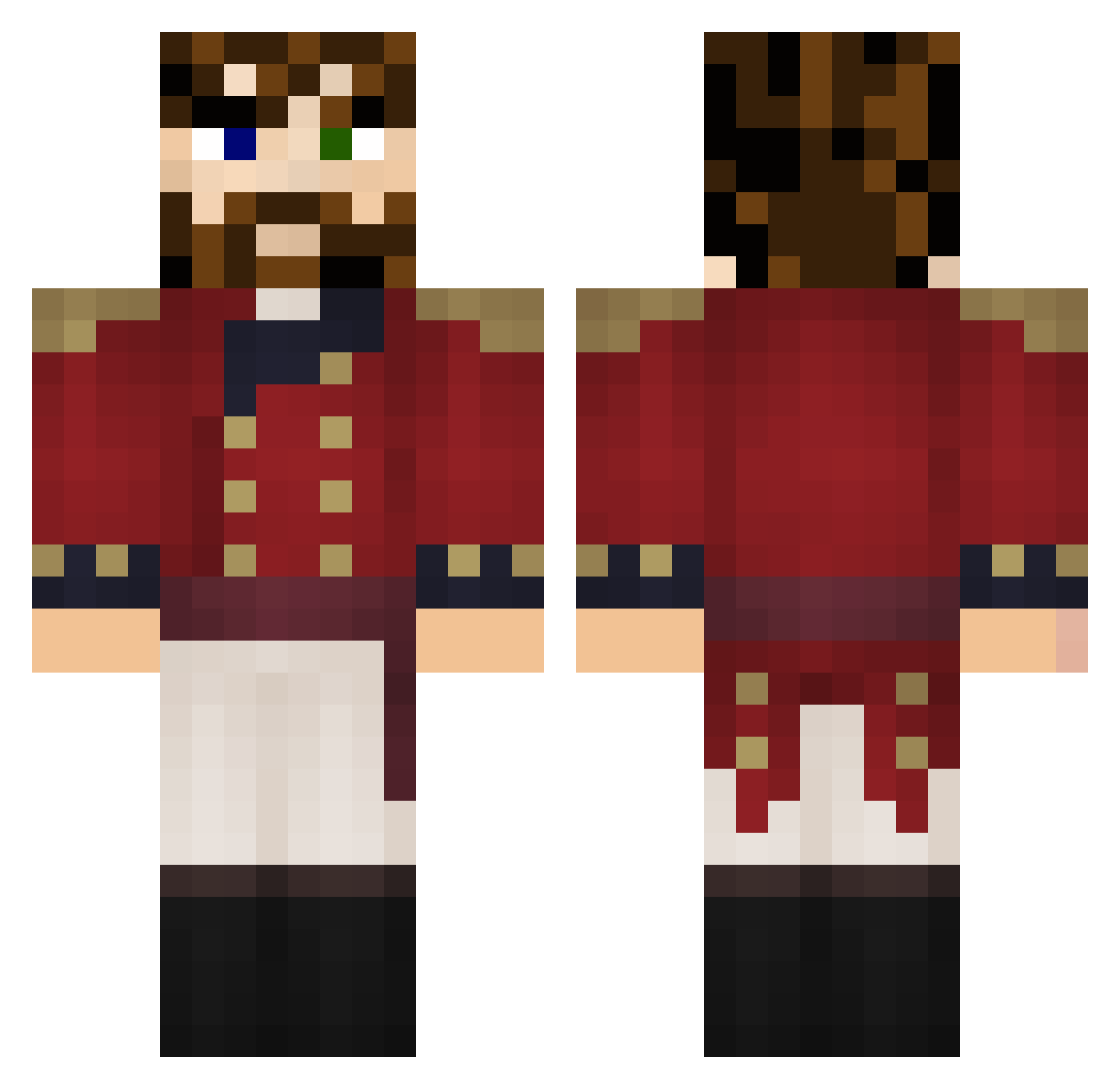 Bearny Minecraft skin, front and back view