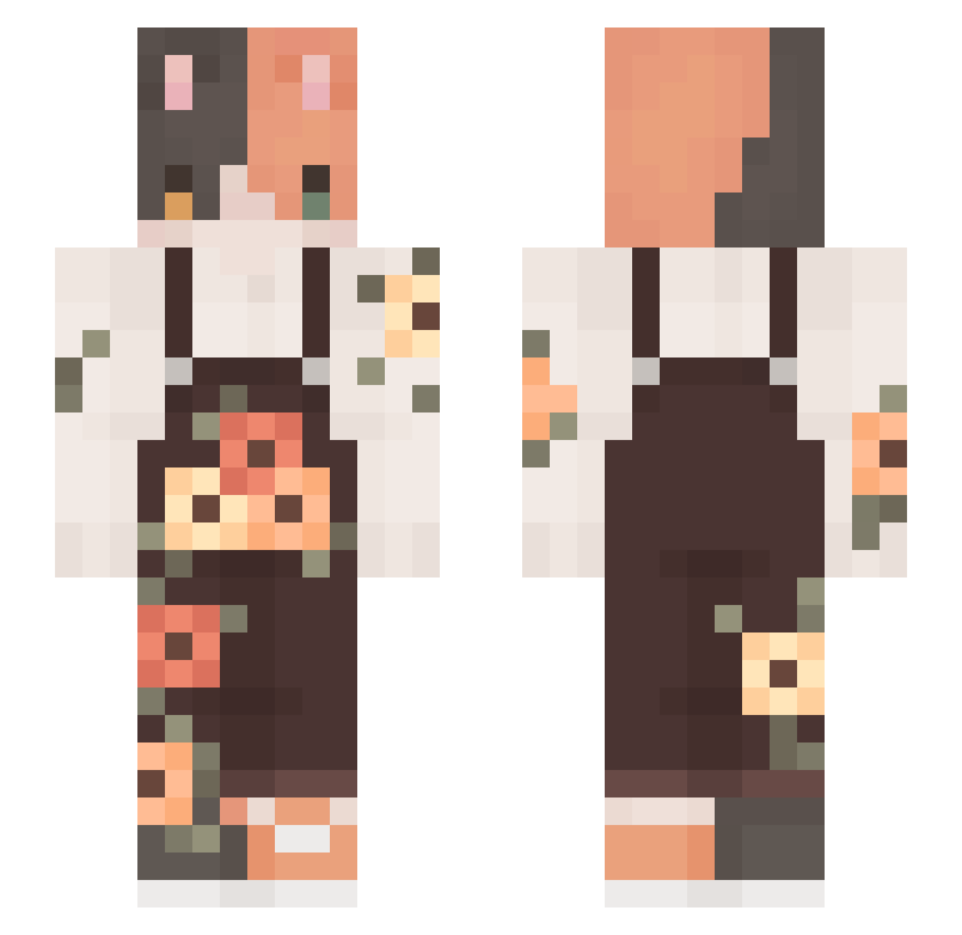 Miniprism Minecraft skin, front and back view
