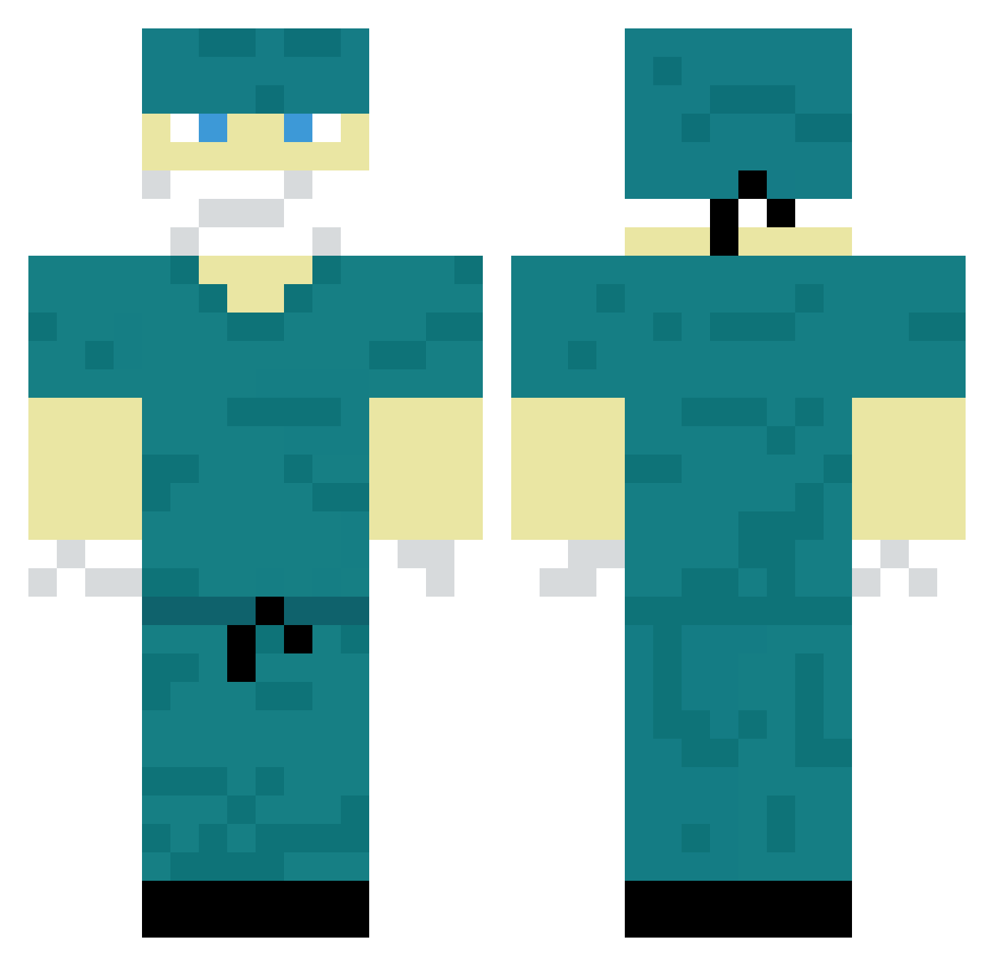P3YTON33 Minecraft skin, front and back view