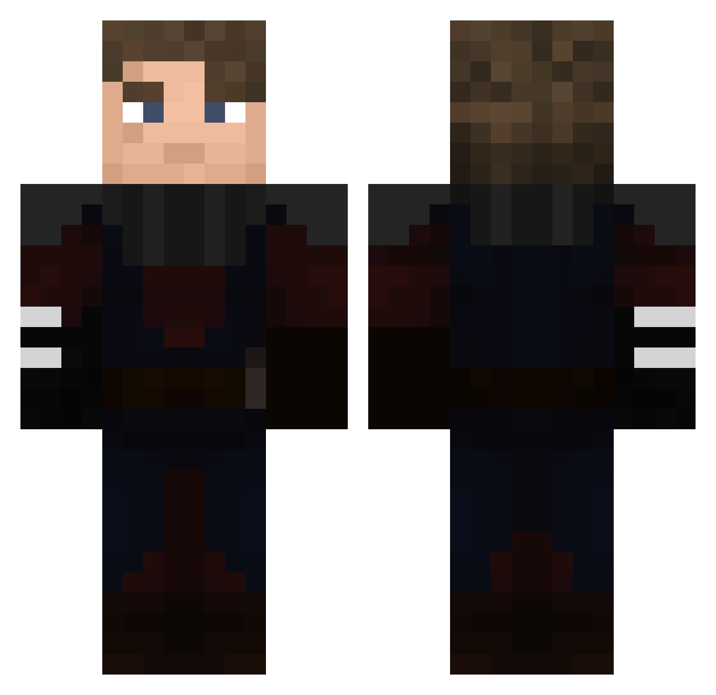 Chorizar Minecraft skin, front and back view