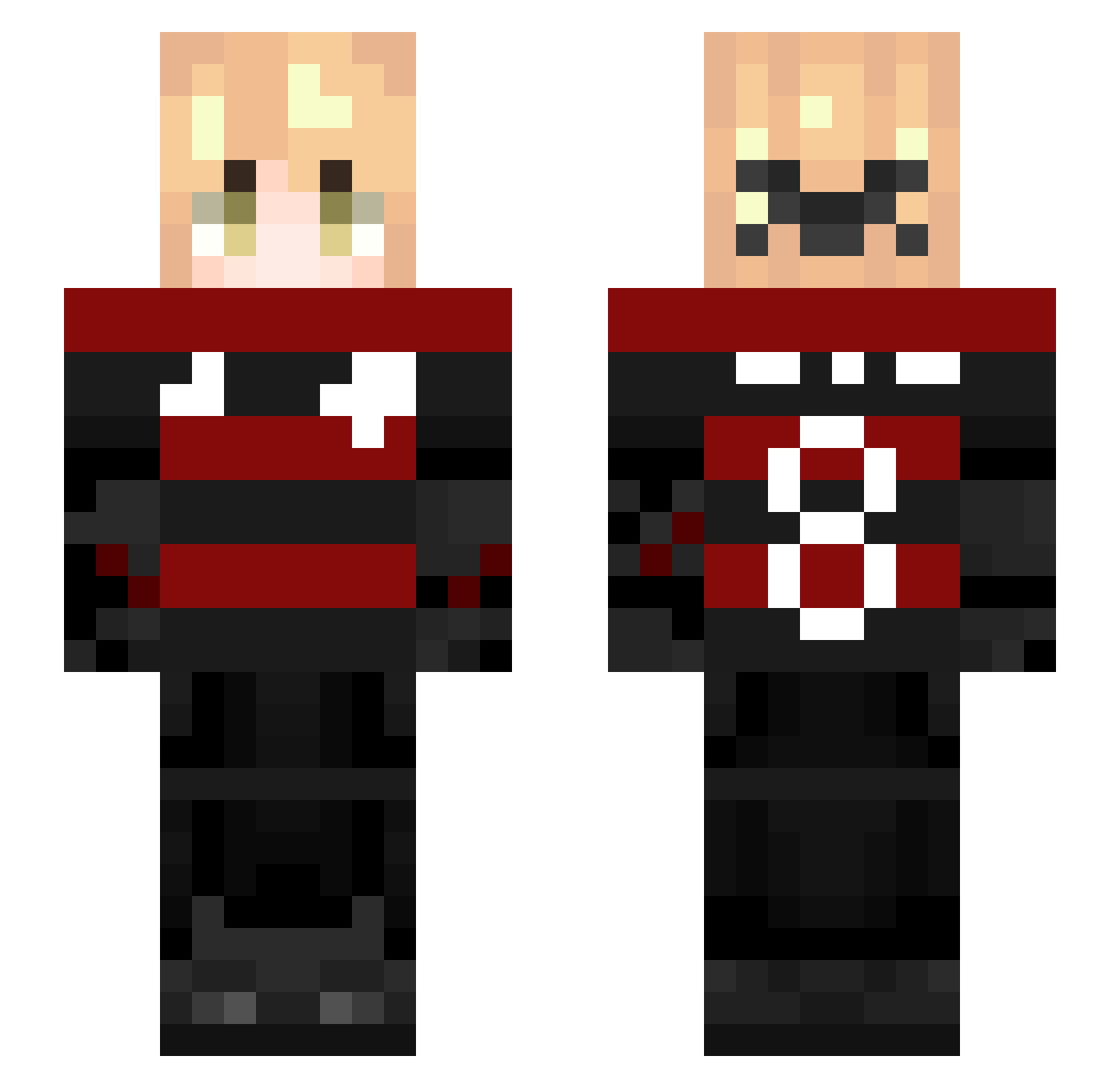 Alessioxzzyz Minecraft skin, front and back view