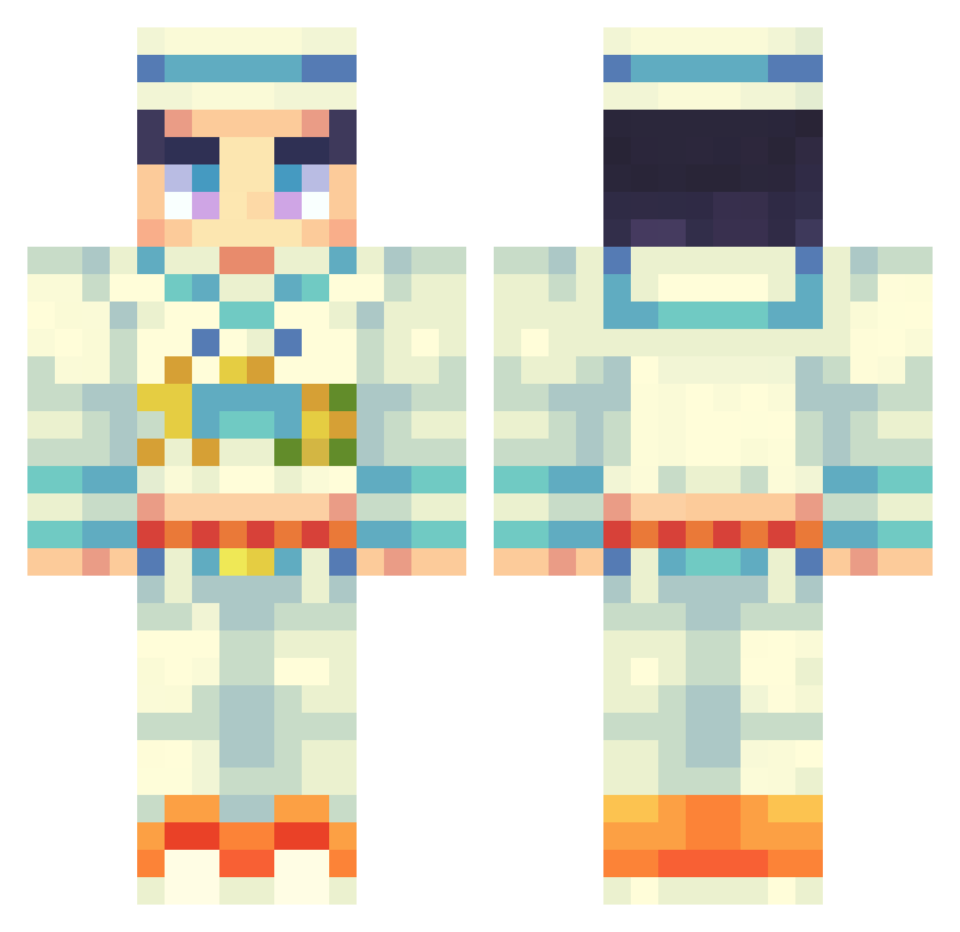 snowlight2077 Minecraft skin, front and back view