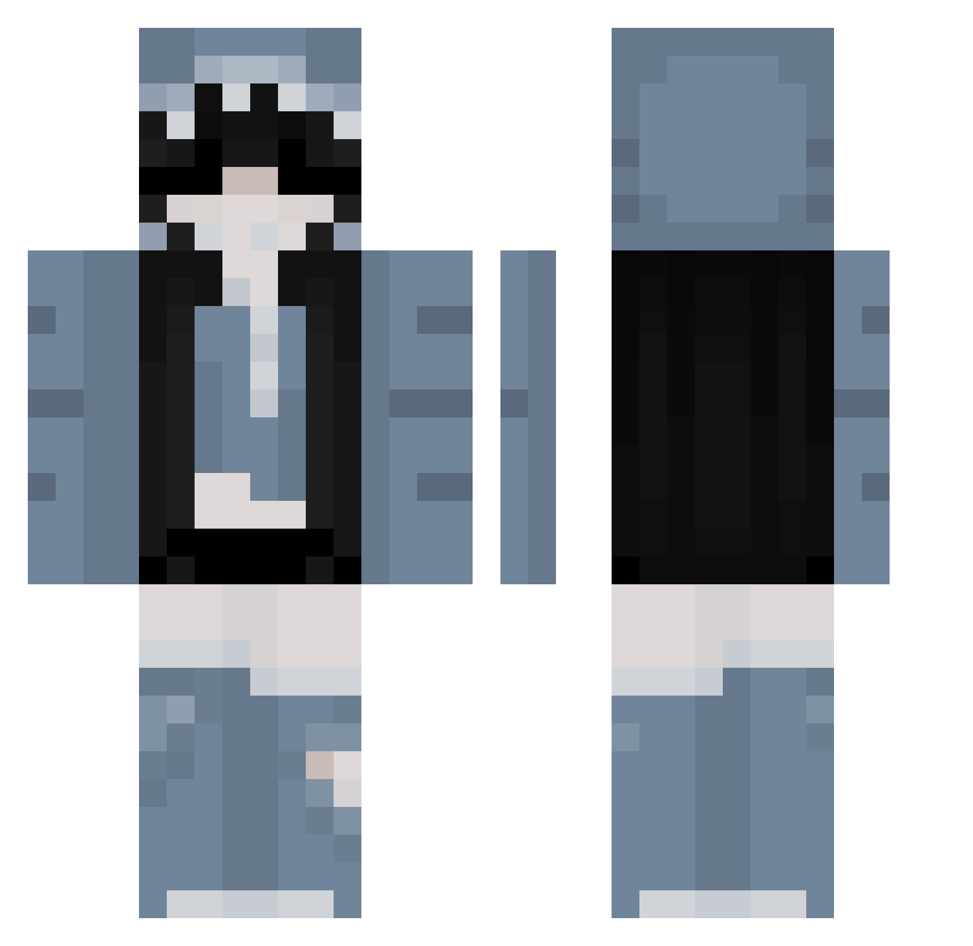 DevilishLeader Minecraft skin, front and back view