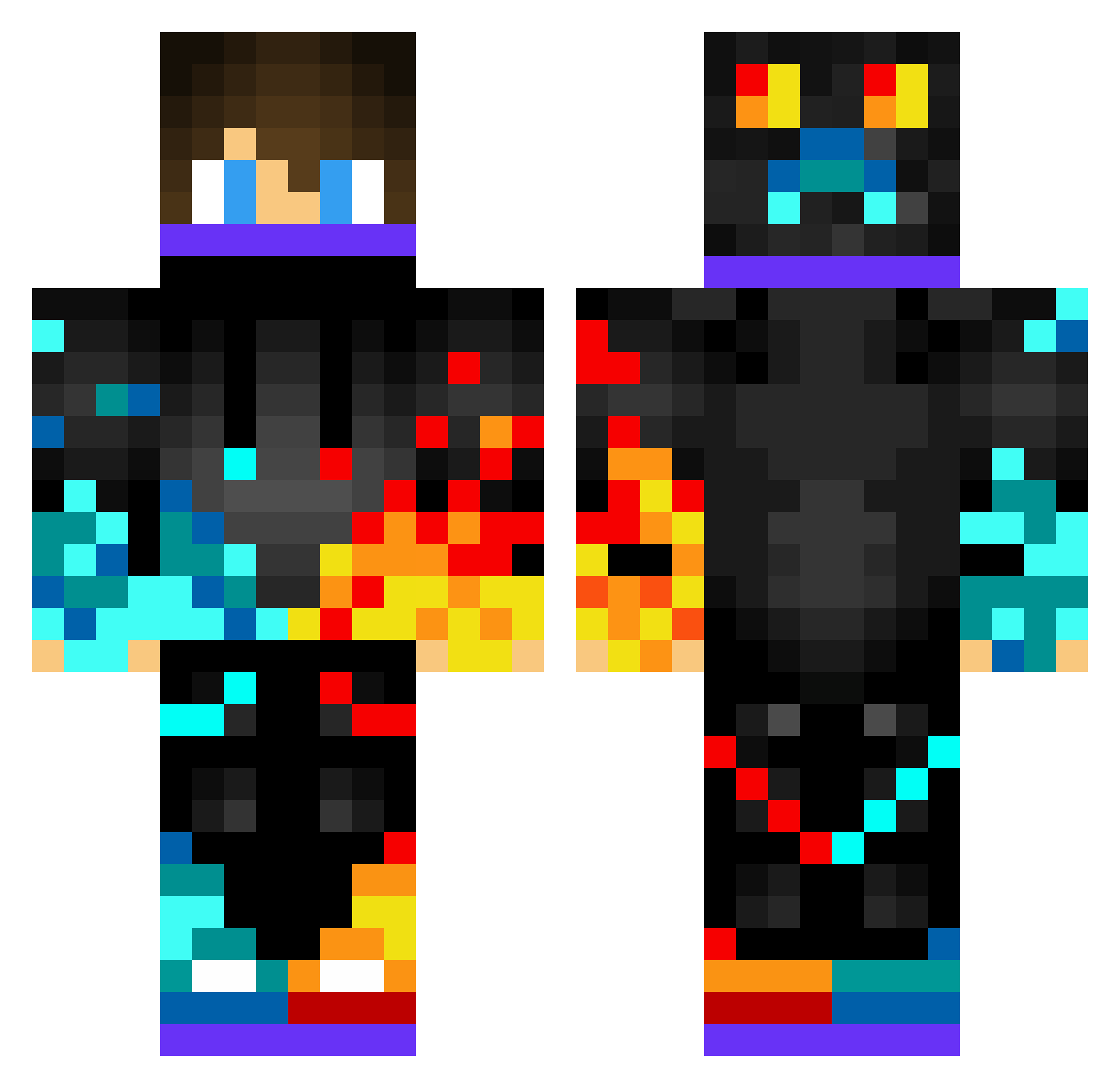 oc0544 Minecraft skin, front and back view