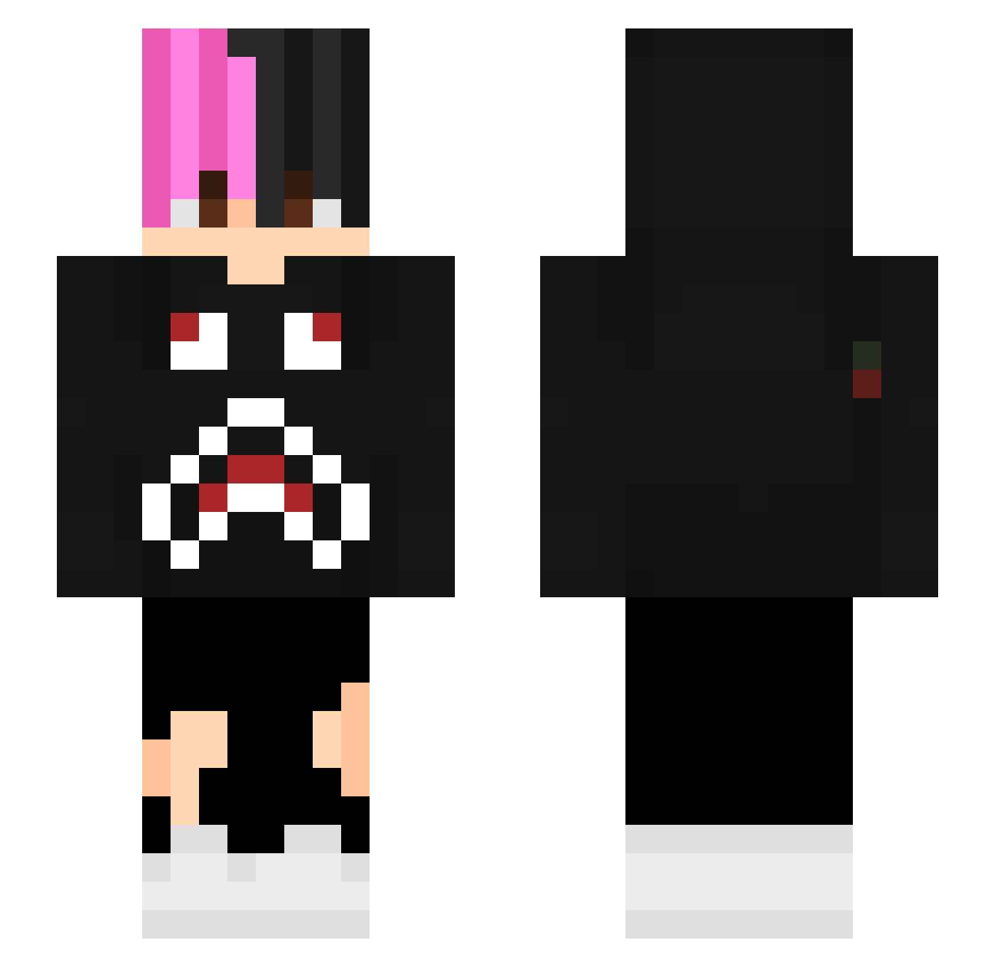 Invalidates Minecraft skin, front and back view