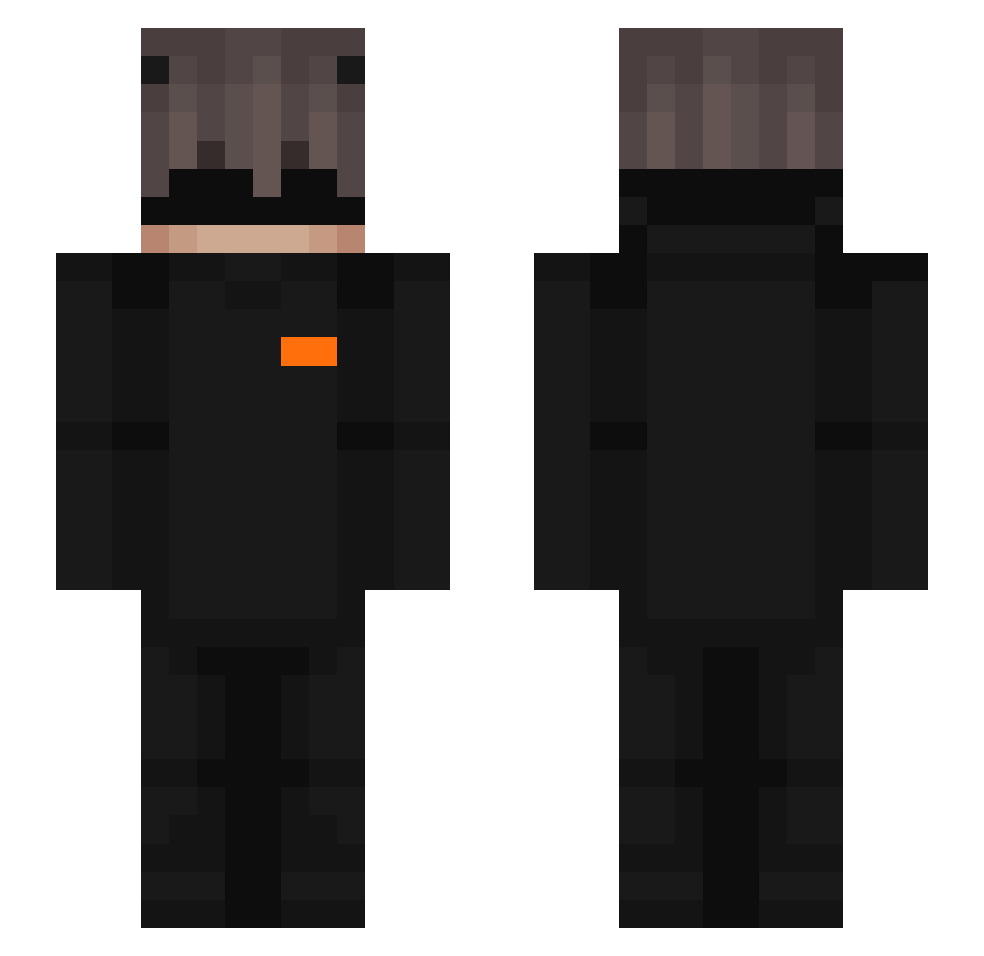 Shinuzo Minecraft skin, front and back view
