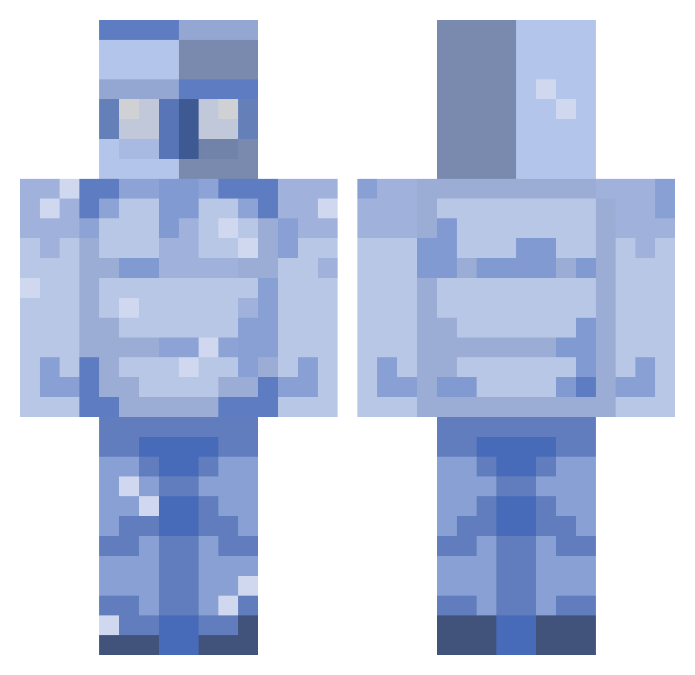 Polemonium Minecraft skin, front and back view