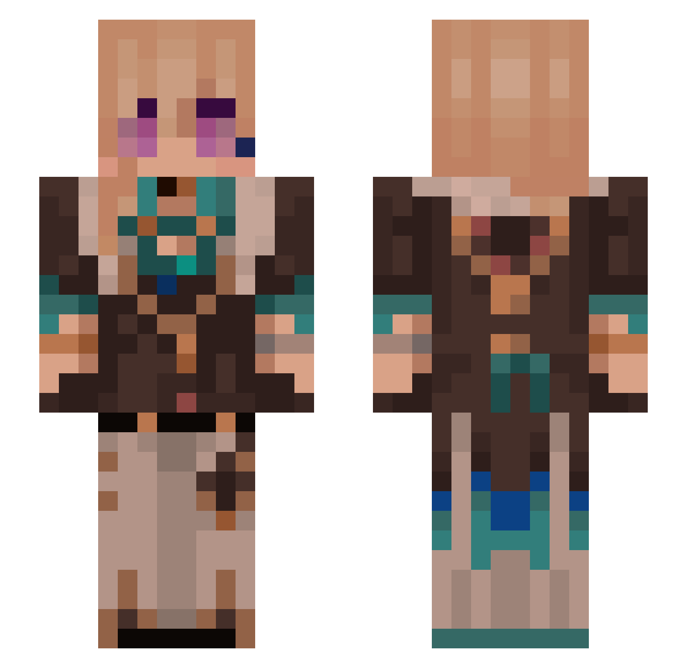 daddytechno Minecraft skin, front and back view