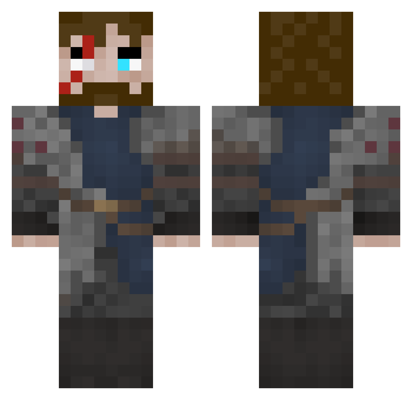 Scotched Minecraft skin, front and back view
