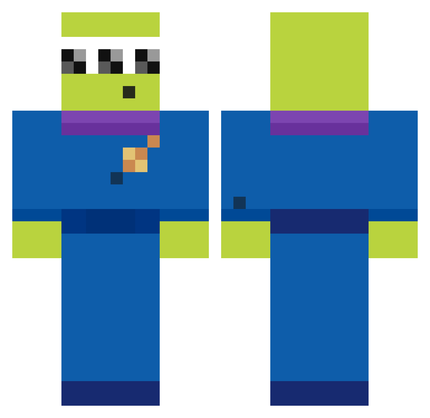 emchew Minecraft skin, front and back view