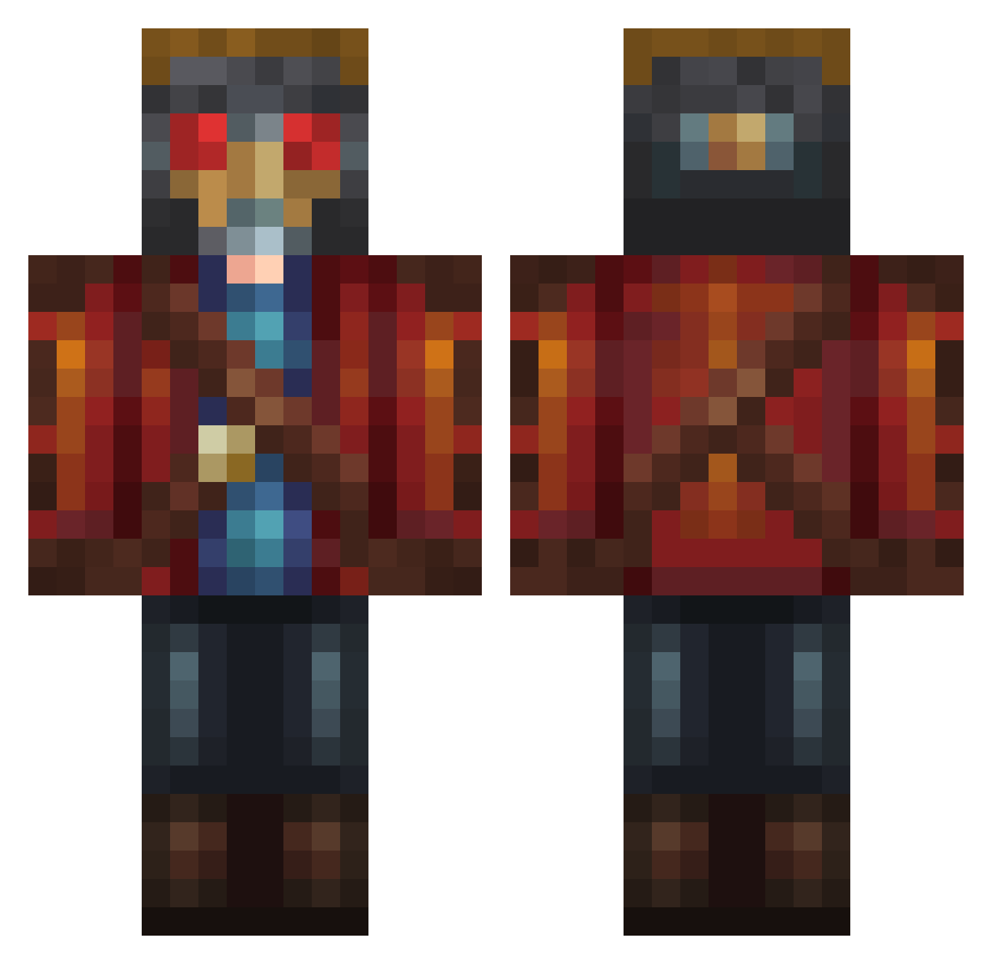 ZeeNode Minecraft skin, front and back view