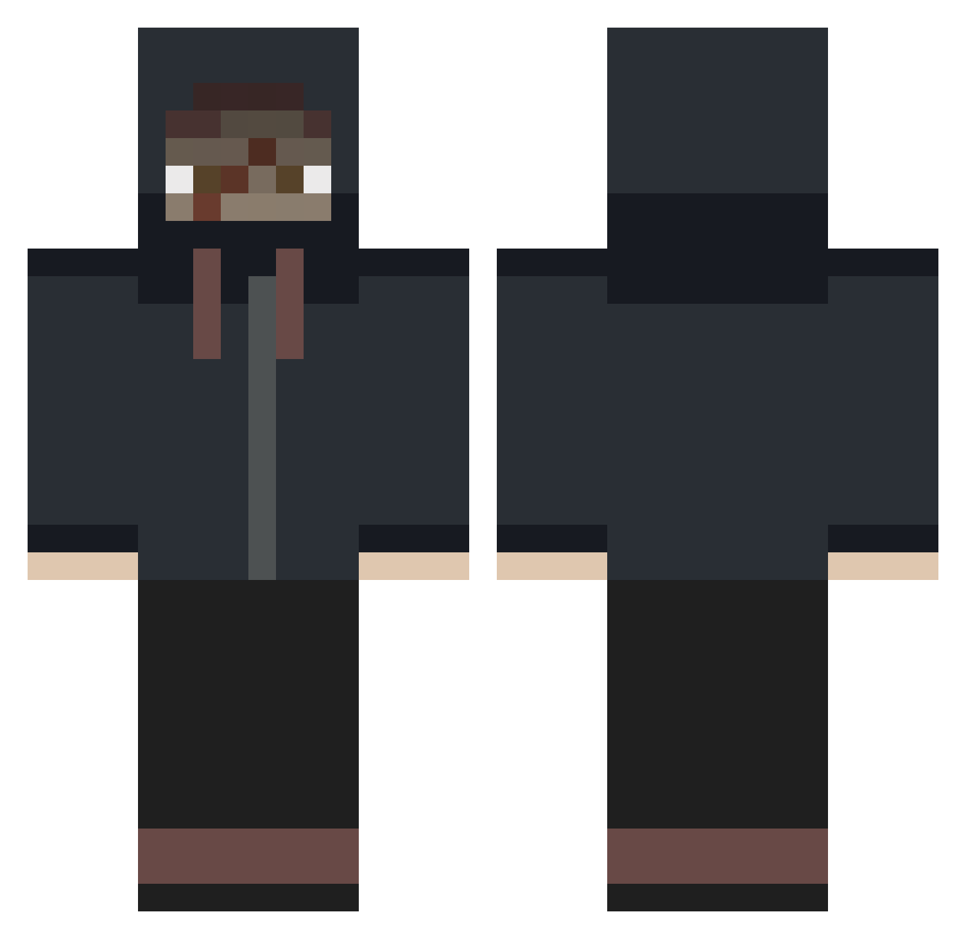 McMakkie Minecraft skin, front and back view