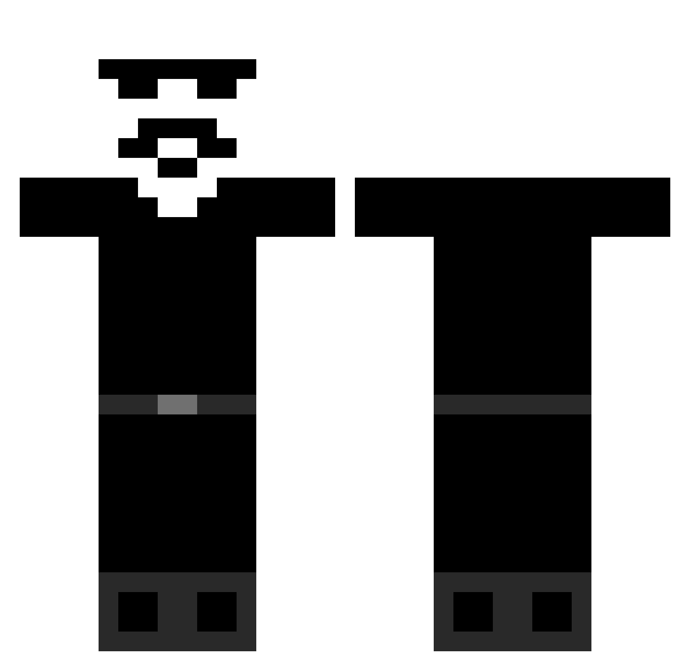 Chef_Boyardee Minecraft skin, front and back view