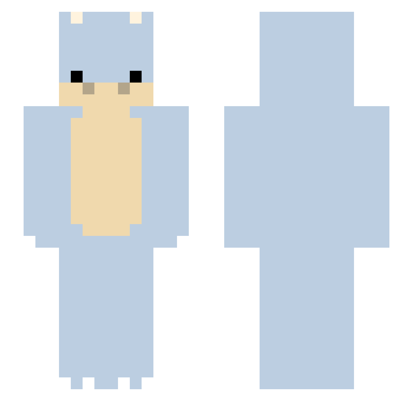 Glowered Minecraft skin, front and back view