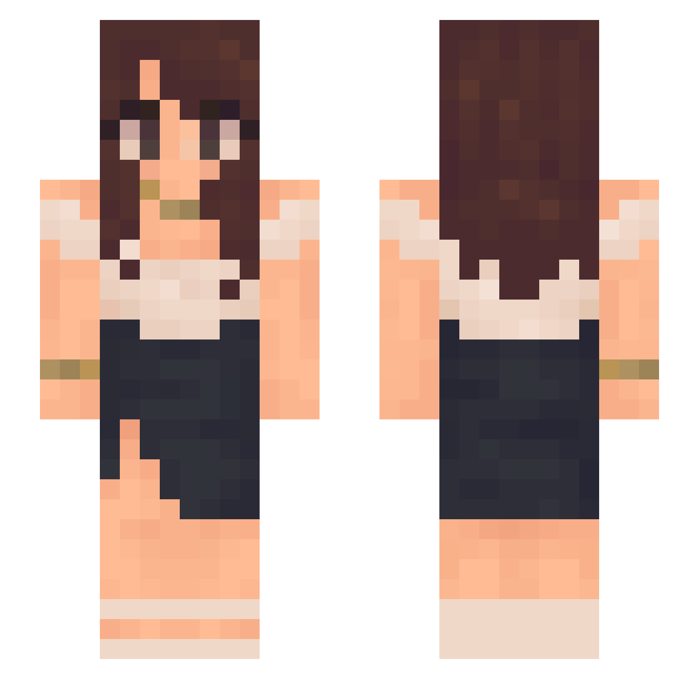 S4mmu Minecraft skin, front and back view