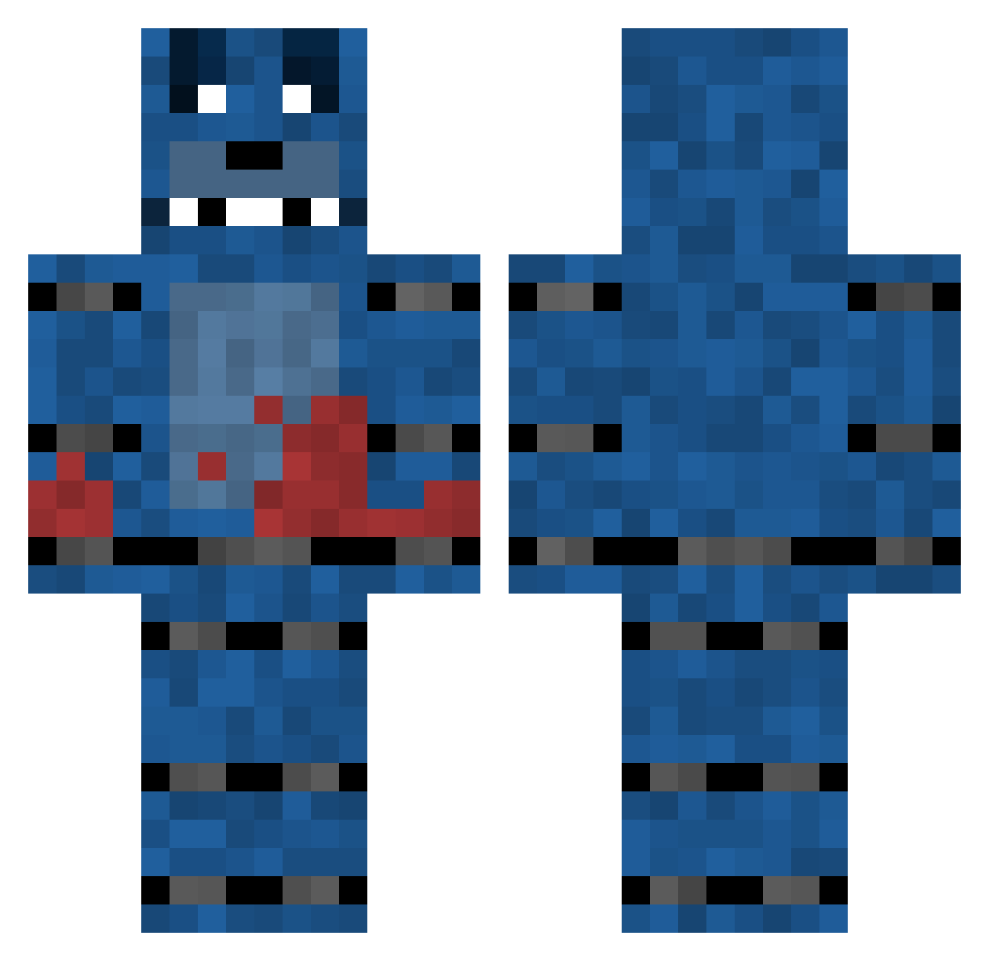 Kernza Minecraft skin, front and back view