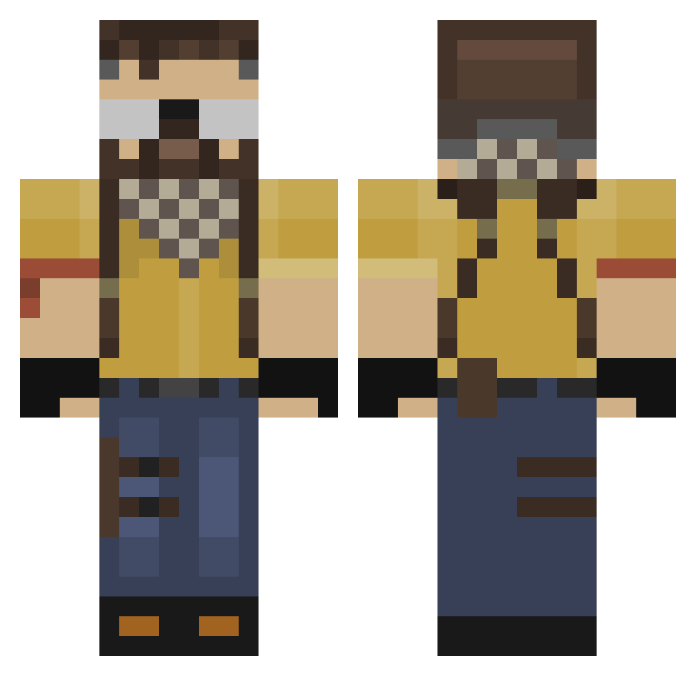 Slakzy Minecraft skin, front and back view