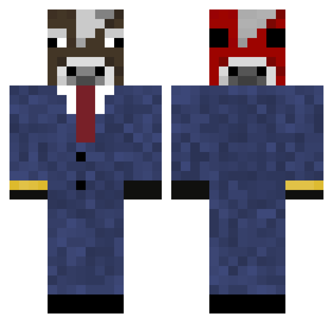 Yeetus43 Minecraft skin, front and back view