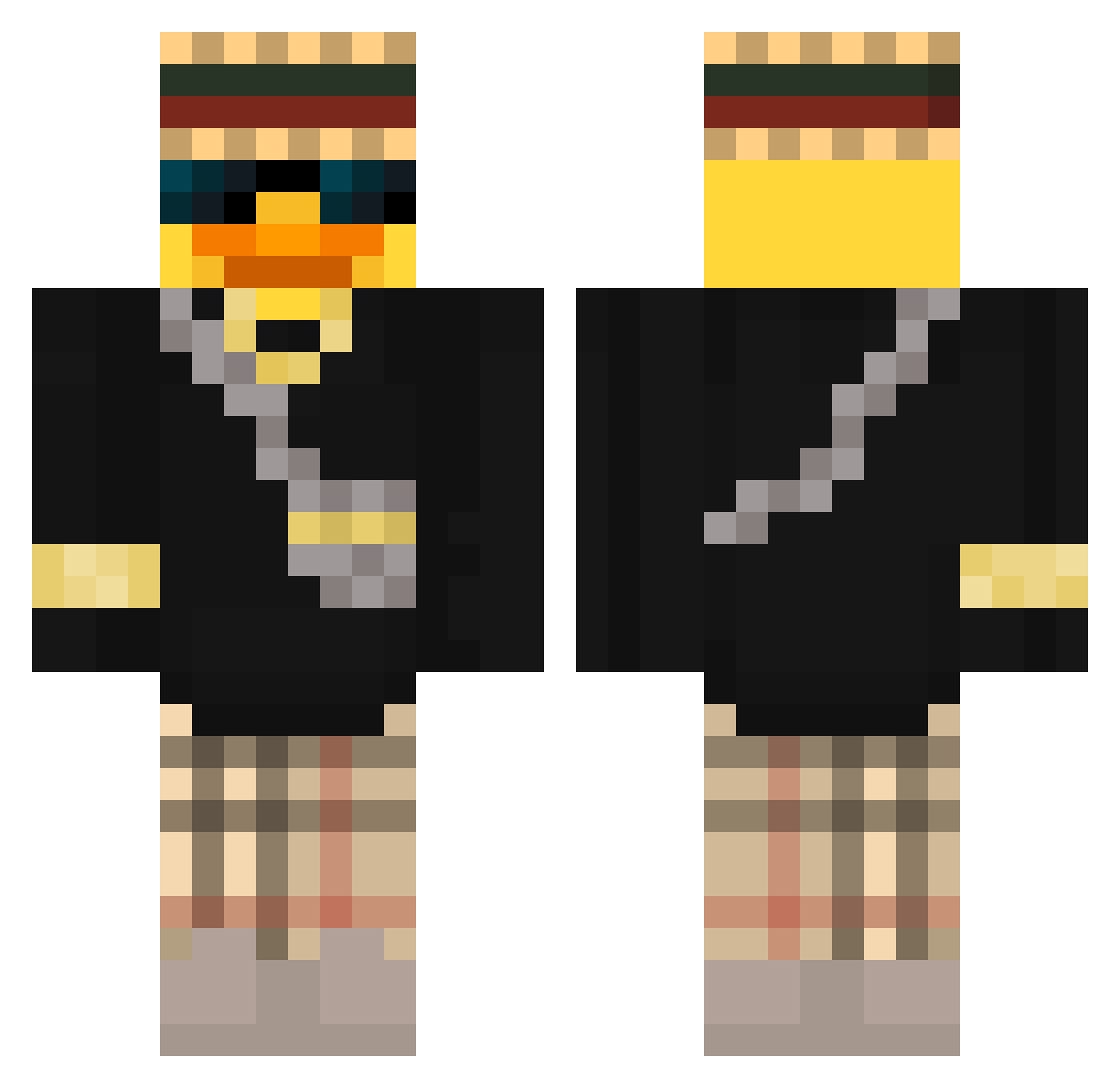 TheComputerDuck2 Minecraft skin, front and back view