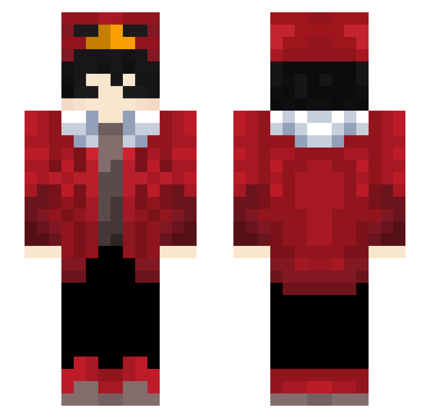 Falconu Minecraft skin, front and back view