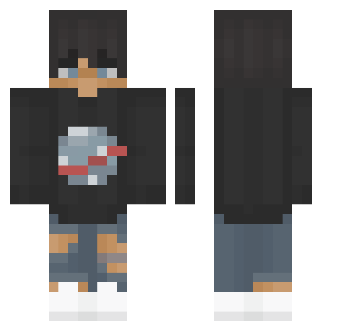 Fuscaa Minecraft skin, front and back view