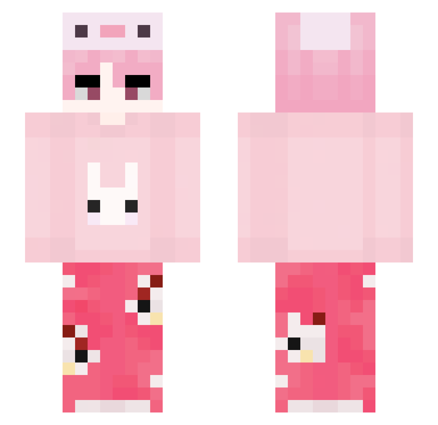 Stefzy Minecraft skin, front and back view