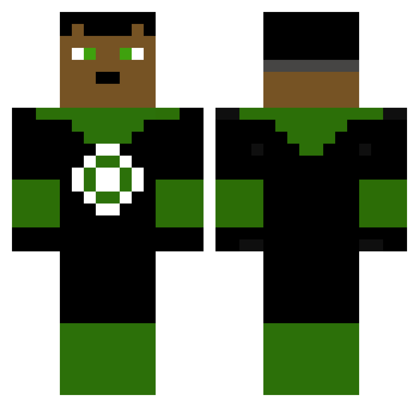 JusDuit Minecraft skin, front and back view