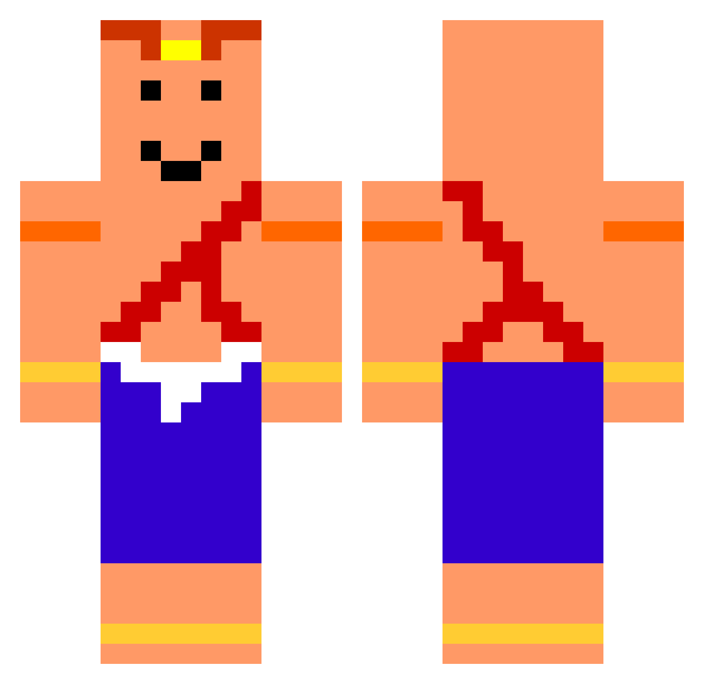 Miso Minecraft skin, front and back view
