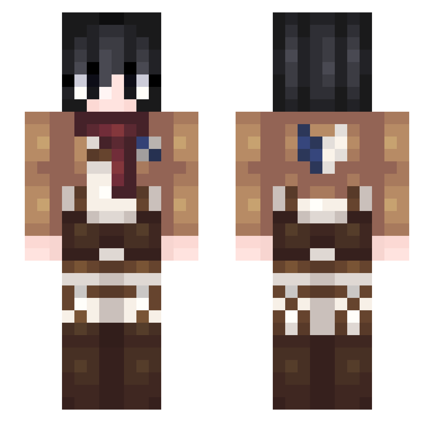 UnhappyL Minecraft skin, front and back view