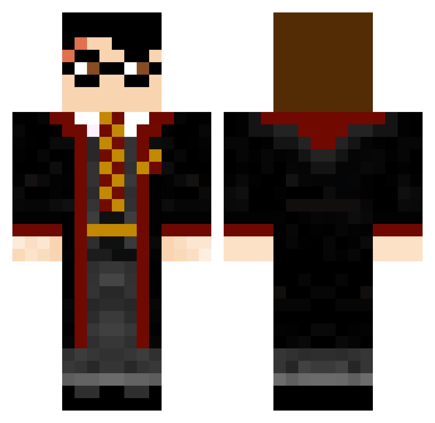 Inarm Minecraft skin, front and back view