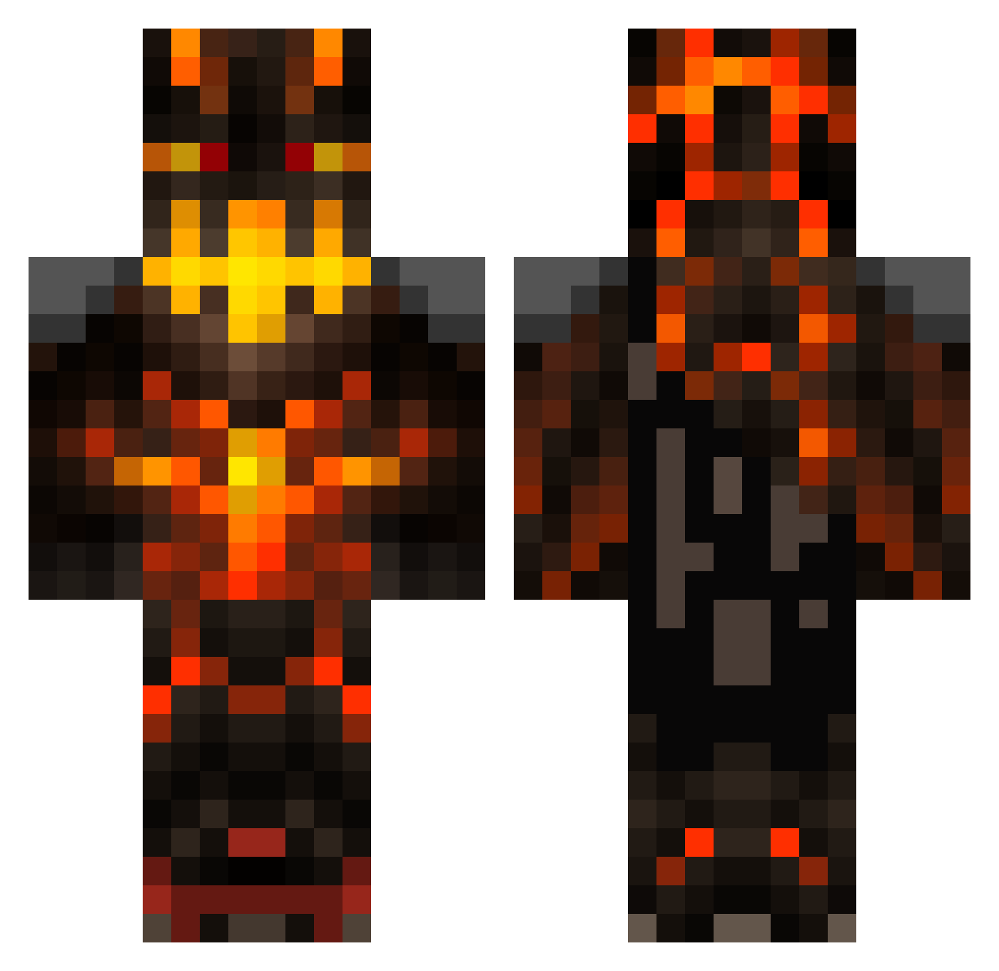 Frontignan Minecraft skin, front and back view