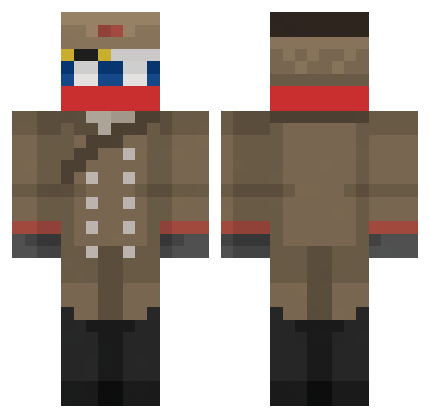 manfromrussia123 Minecraft skin, front and back view