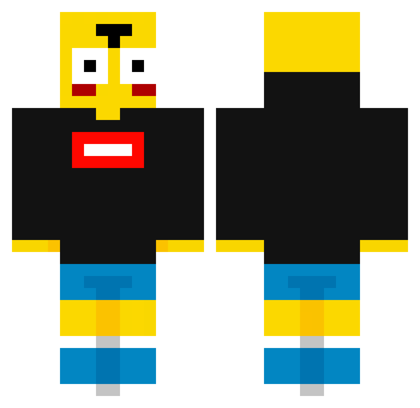 CARVED Minecraft skin, front and back view
