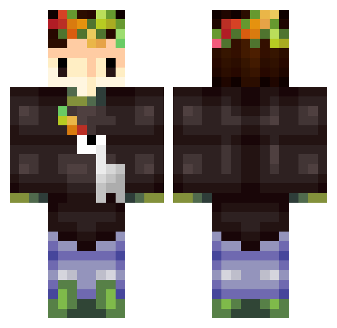 DXSTNNY Minecraft skin, front and back view